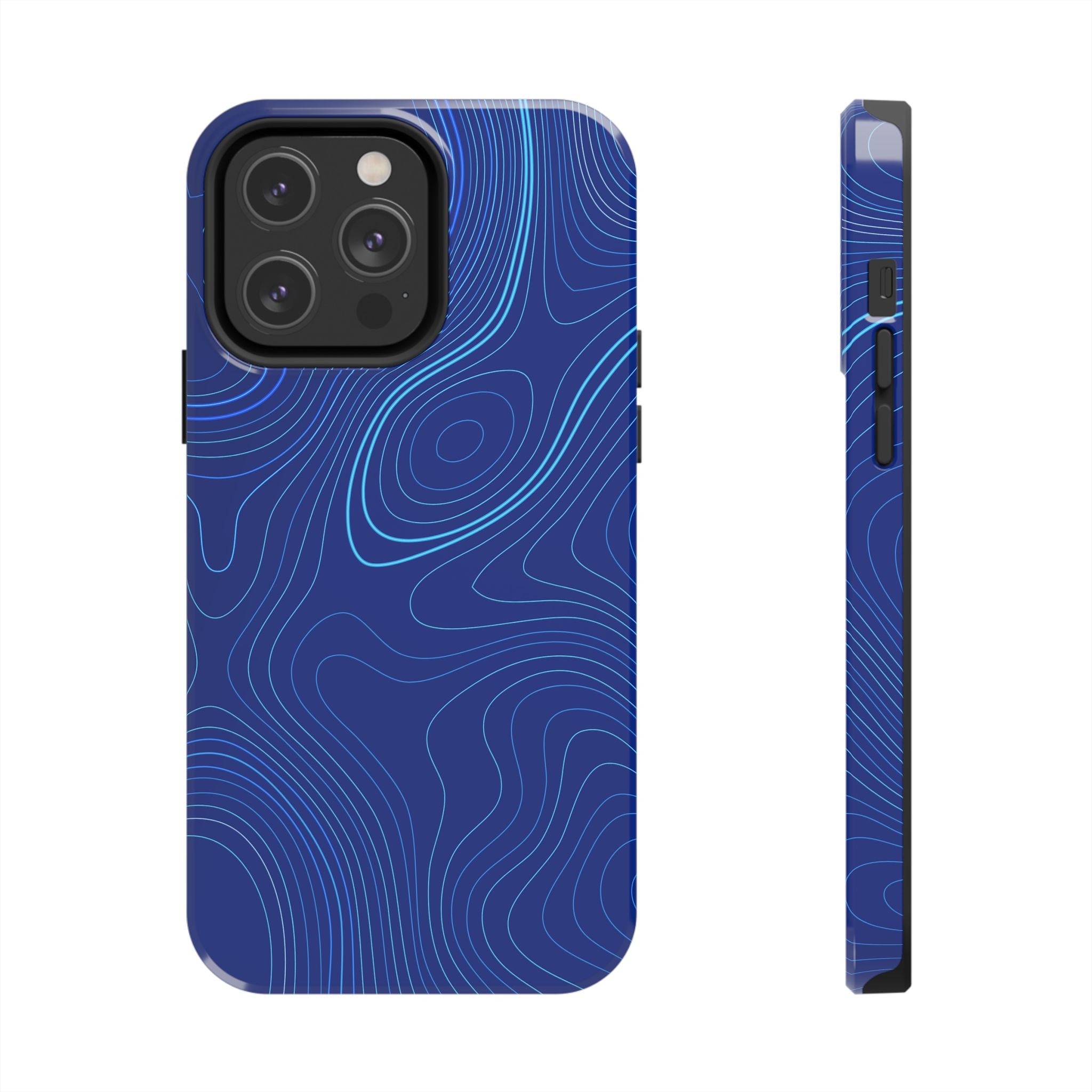 iPhone Samsung Tough Phone Case — Abstract Topographic Design — Rugged Protective Phone Case with Contour Line Design #8595451642039