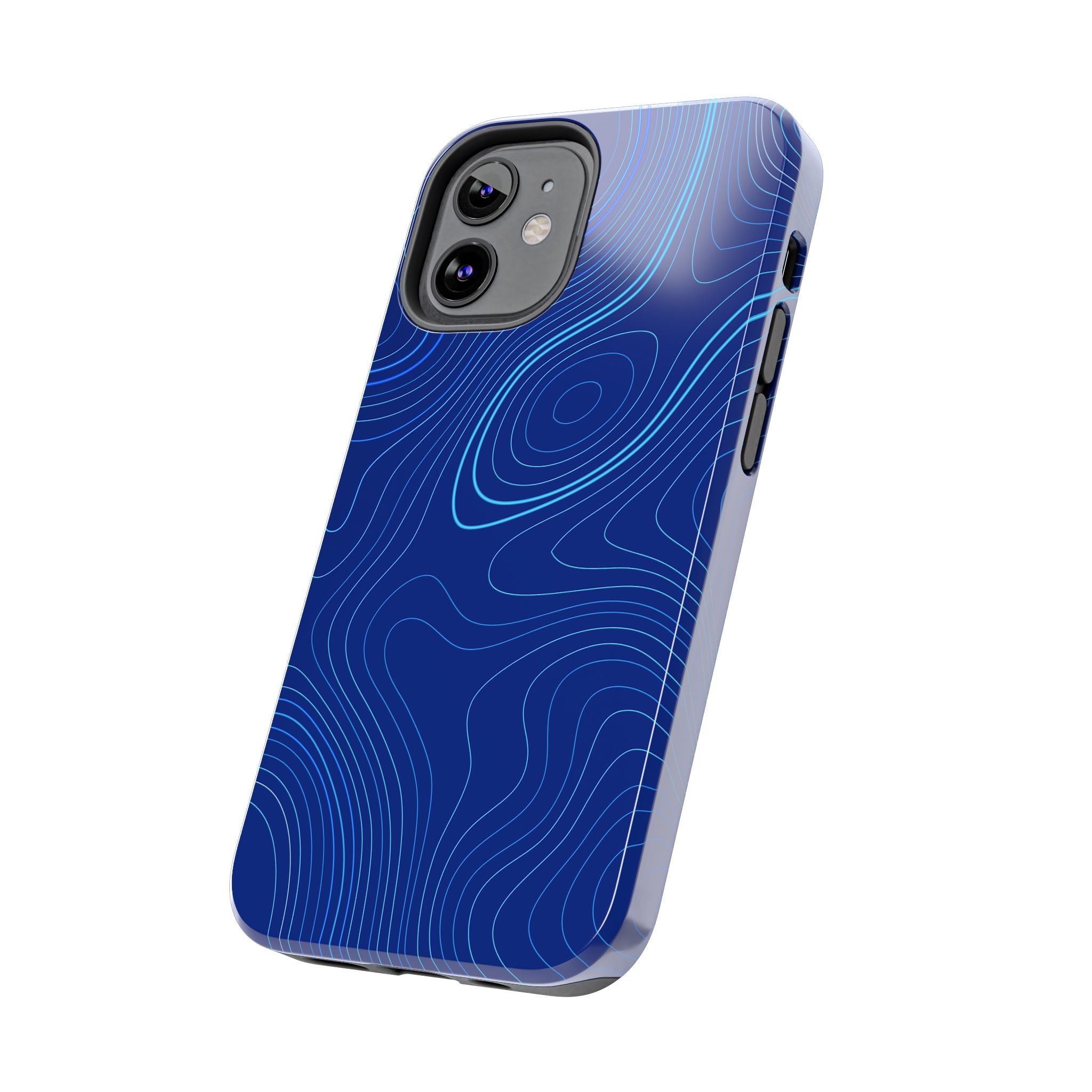 iPhone Samsung Tough Phone Case — Abstract Topographic Design — Rugged Protective Phone Case with Contour Line Design #8595451642039