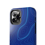 iPhone Samsung Tough Phone Case — Abstract Topographic Design — Rugged Protective Phone Case with Contour Line Design #8595451642039