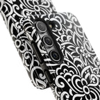 iPhone Samsung Floral Lace Tough Phone Case — Black & White Protective iPhone Cover #8594775703735