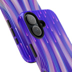 iPhone Samsung Tough Phone Case — Purple Gradient Light Trails Protective Cover — Abstract Glowing Dynamic Design