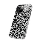 iPhone Samsung Floral Lace Tough Phone Case — Black & White Protective iPhone Cover #8594775703735