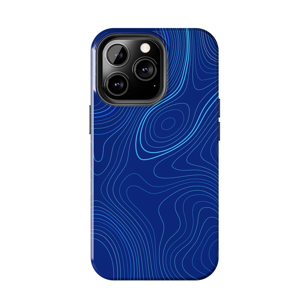 iPhone Samsung Tough Phone Case — Abstract Topographic Design — Rugged Protective Phone Case with Contour Line Design #8595451642039
