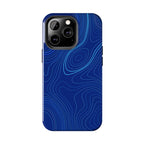 iPhone Samsung Tough Phone Case — Abstract Topographic Design — Rugged Protective Phone Case with Contour Line Design #8595451642039