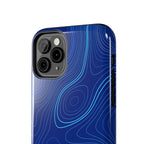 iPhone Samsung Tough Phone Case — Abstract Topographic Design — Rugged Protective Phone Case with Contour Line Design #8595451642039