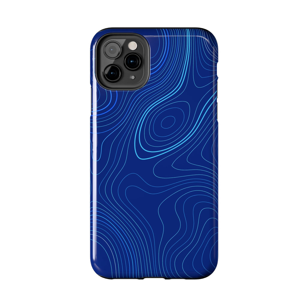 iPhone Samsung Tough Phone Case — Abstract Topographic Design — Rugged Protective Phone Case with Contour Line Design #8595451642039