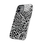 iPhone Samsung Floral Lace Tough Phone Case — Black & White Protective iPhone Cover #8594775703735
