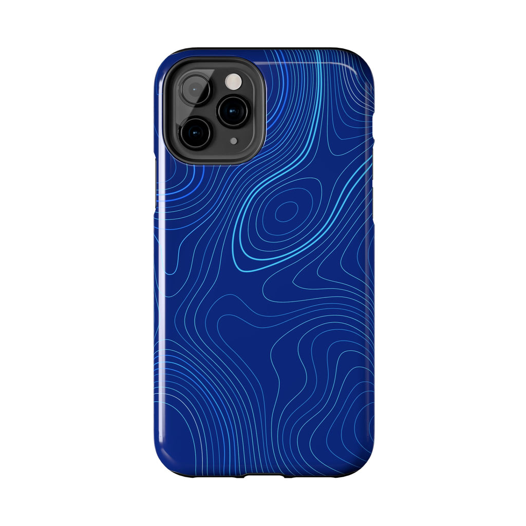 iPhone Samsung Tough Phone Case — Abstract Topographic Design — Rugged Protective Phone Case with Contour Line Design #8595451642039