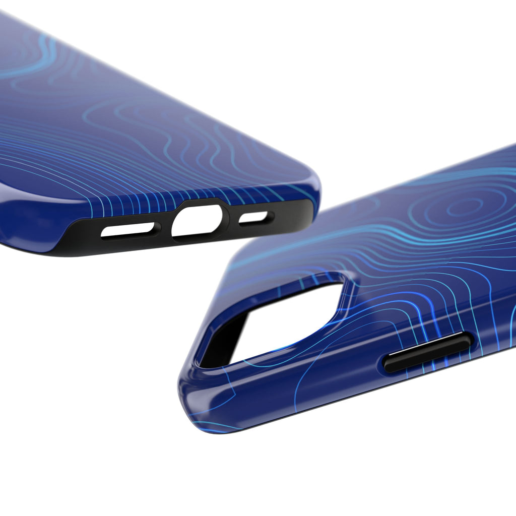 iPhone Samsung Tough Phone Case — Abstract Topographic Design — Rugged Protective Phone Case with Contour Line Design #8595451642039