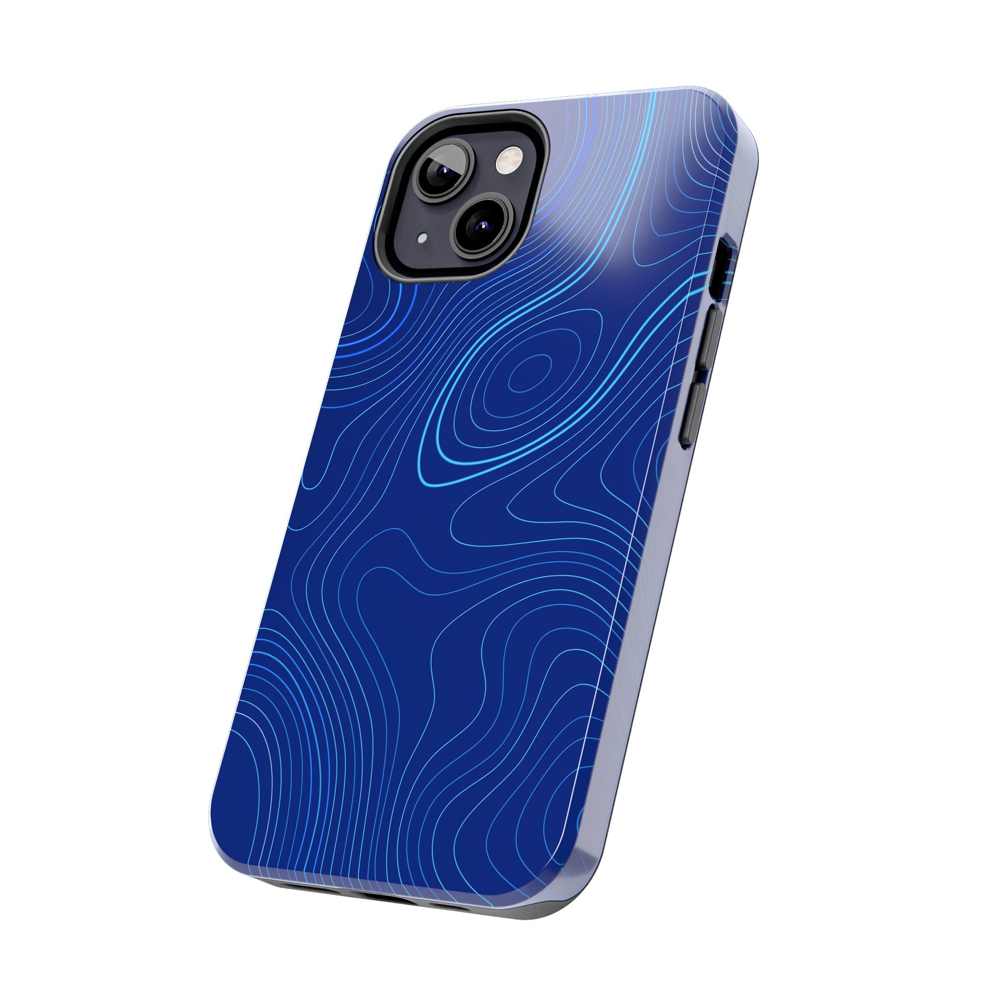 iPhone Samsung Tough Phone Case — Abstract Topographic Design — Rugged Protective Phone Case with Contour Line Design #8595451642039
