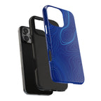 iPhone Samsung Tough Phone Case — Abstract Topographic Design — Rugged Protective Phone Case with Contour Line Design #8595451642039