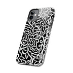 iPhone Samsung Floral Lace Tough Phone Case — Black & White Protective iPhone Cover #8594775703735